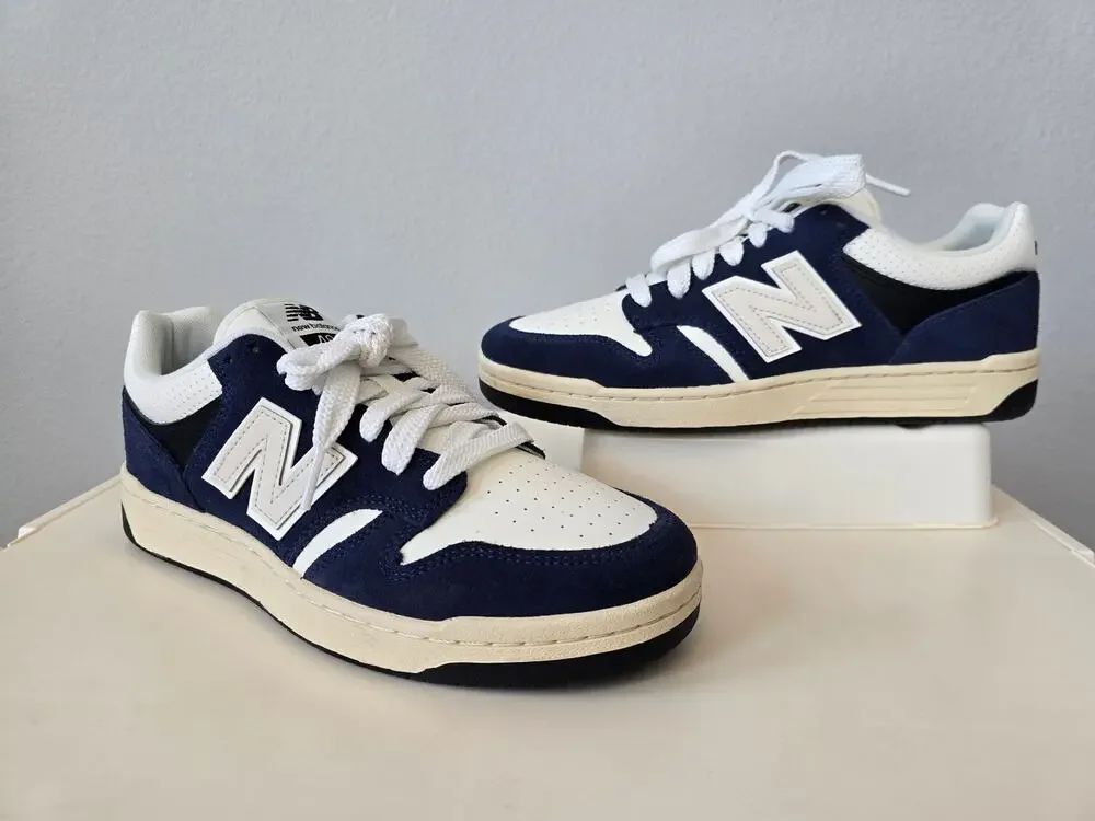 New Balance BB480PEN Navy Sea Salt Leather Sneakers Men's 9 Hype Streetwear